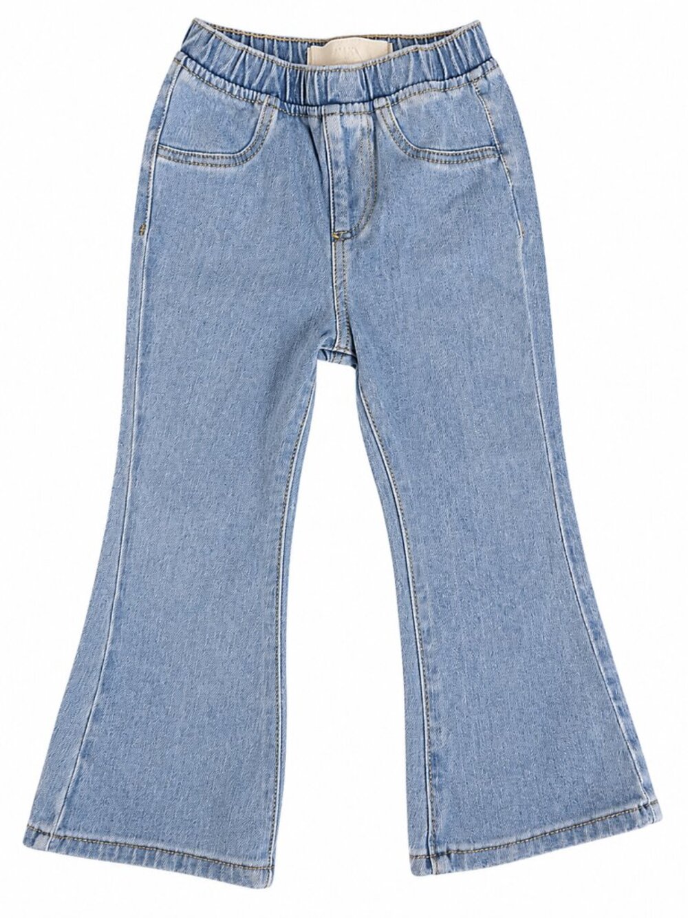 ZARA Girls Bell Bottom Jeans Size 3 Years 98 cm Pull On Flare Denim Stretchy